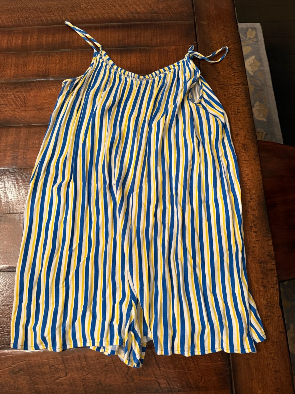 Striped Blue, White & Yellow Summer Romper